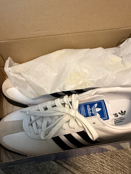 adidas Other - adidas White Black Blue Samba-Style Sneakers